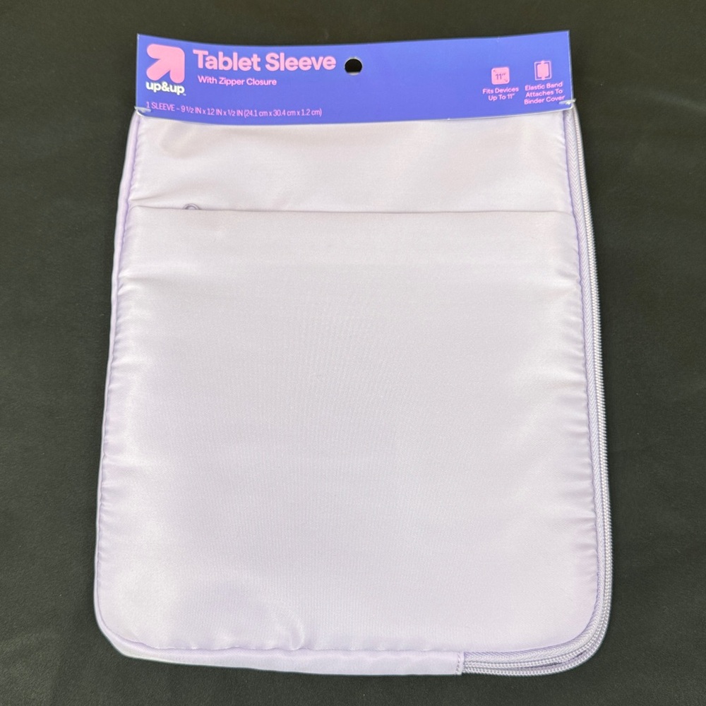 Up&Up Purple Tablet Sleeve with Zipper Closure 9 1/2 inch x 12 inch x 1/2 inch